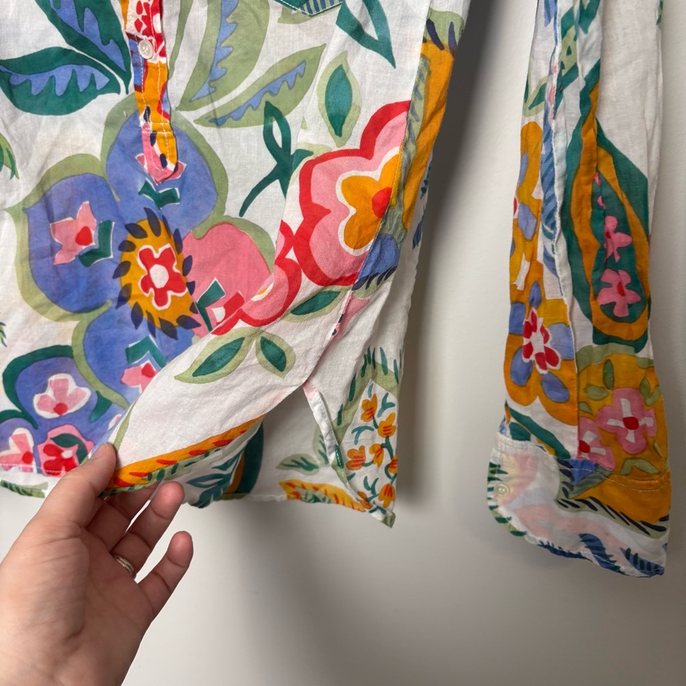 J. Crew Bold Colorful Floral Button Up - Picture 6 of 7